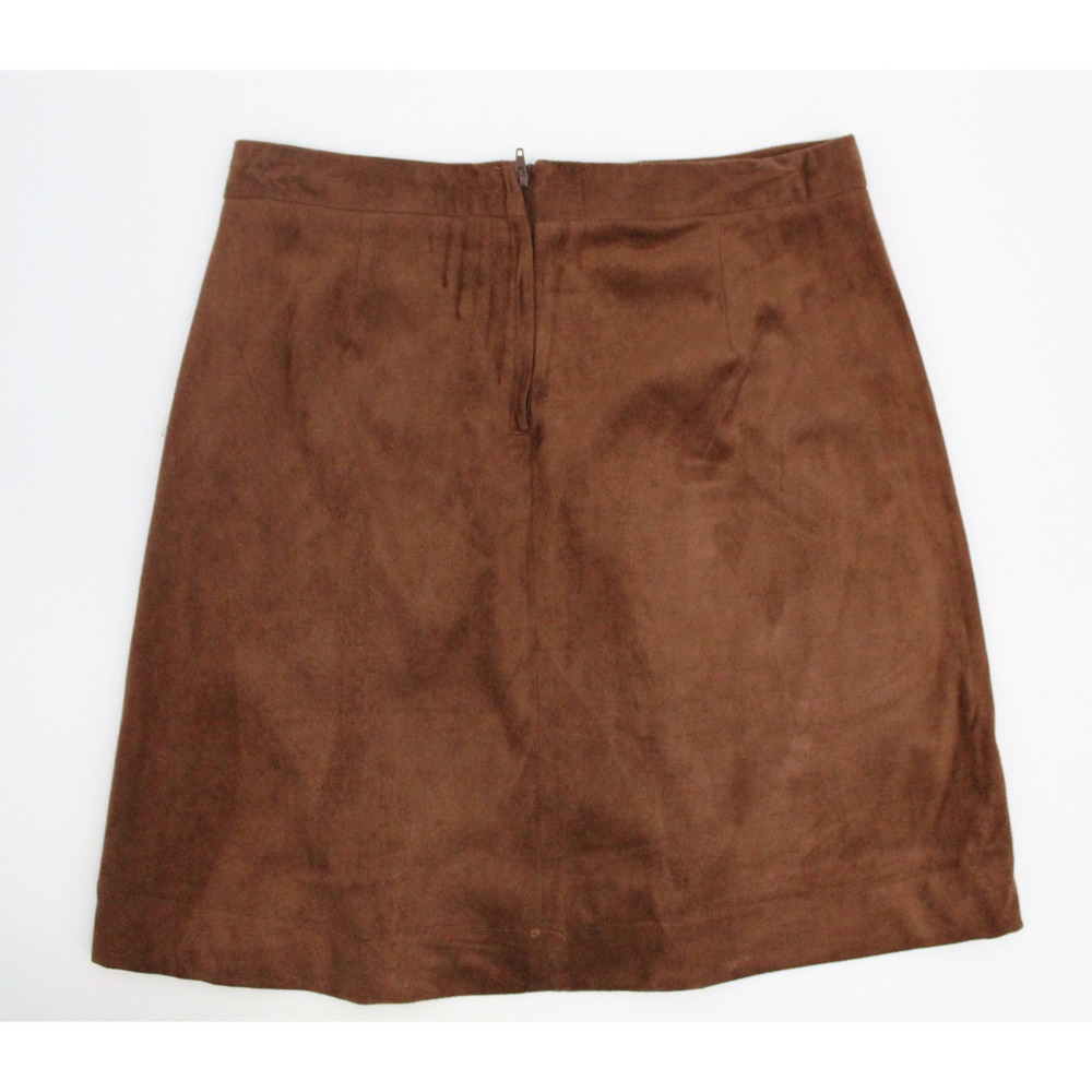 Jolt Womens Brown Faux Suede Mini Skirt A-Line Back Zip T6150N5TJ Size 3 NWT